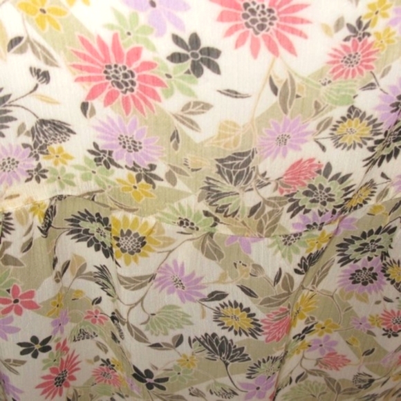 Lc Lauren Conrad Sheer Floral 3/4 Sleeve Blouse Size Large - Picture 6 of 6